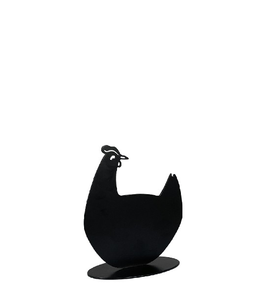 Huhn Vilmor sitzend schwarz 10 cm