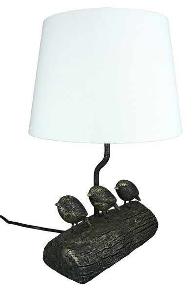 Vogellampe Woody 40 cm schwarz/gold auf Vogelstange 