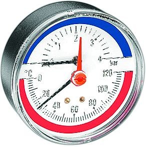 Manometer-Thermometer kombiniert 1/2" Abgang hinten
