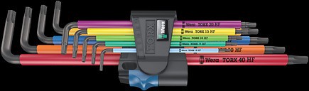 Winkelschlüsselsatz HEX-Plus Torx Multicolour 9 teilig mit Haltefunktion und Kugelkopf