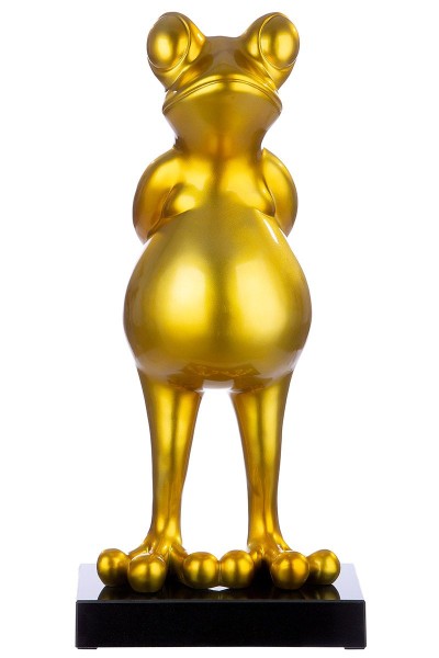 Dekoskulptur Frosch 68 cm gold 