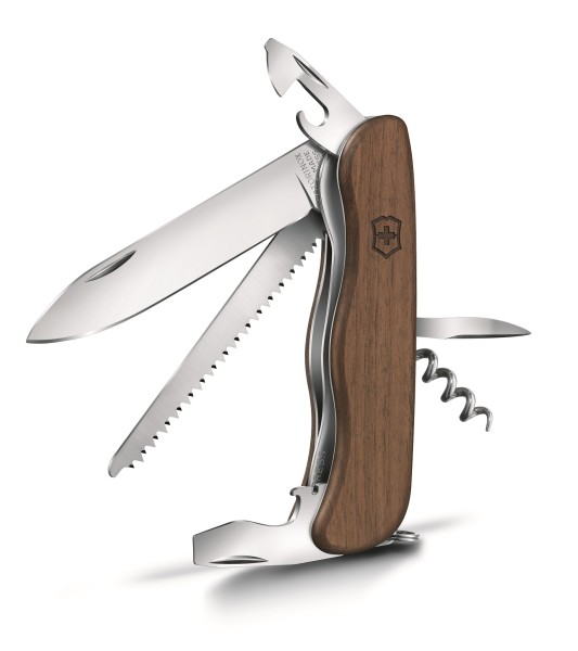 Taschenmesser "Forester" Wood mit 10 Funktionen und Schale aus Nussbaumholz 