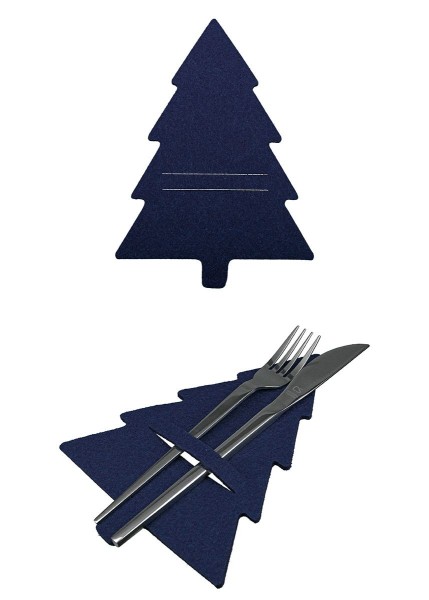 Filz Bestecktäschchen Tannenbaum nachtblau 