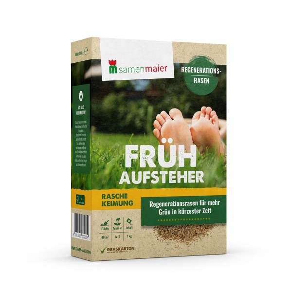 Regenerations-Rasen Rasensamen 1 kg - Frühaufsteher - für mehr Grün in kürzester Zeit!