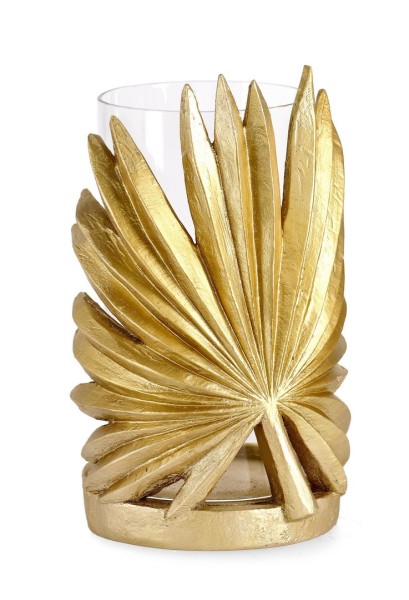 Windlicht Palong Palmenblatt gold 