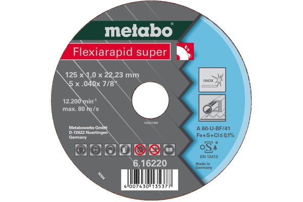Trennscheibe Flexiarapid Super Inox - 125 x 0,8 x 22,23 mm - TF 42