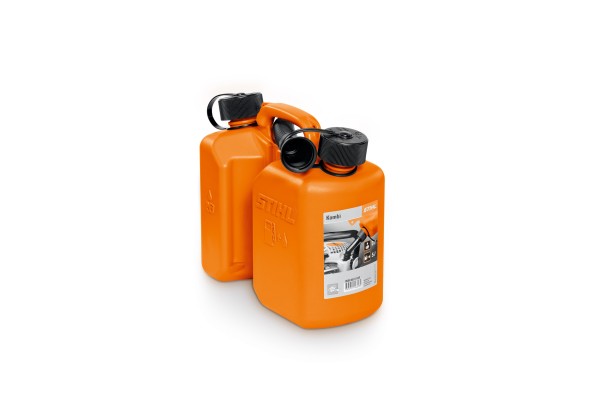 Kombikanister Orange für 3 Liter Kraftstoff und 1,5 Liter Kettenhaftöl
