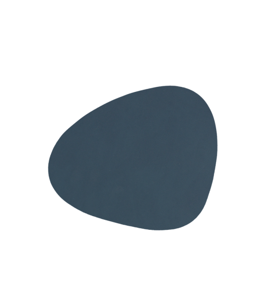 Glasuntersetzer 11x13 cm Leder dunkelblau Curve 