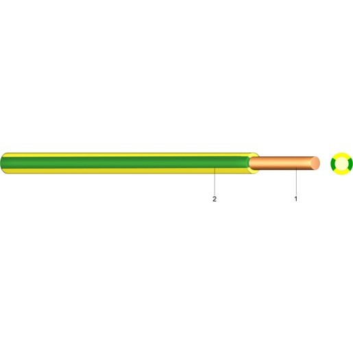 PVC-Aderleitung Ye 1,5 gelb-grün /Meter