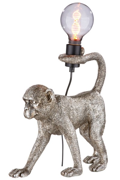 Lampe 37 cm "Monkey" antik silber