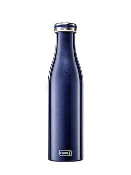 Isolierflasche Edelstahl blau-metallic