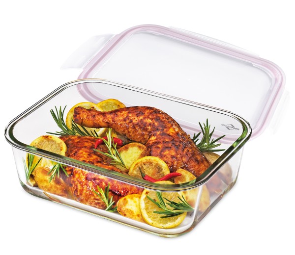 Lunchbox-/Vorratsdose 2,5 lt. Glas reckteckig 