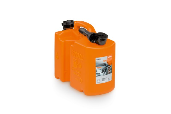 Kombikanister Orange für 5 Liter Kraftstoff und 3 Liter Kettenhaftöl 