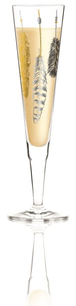 Champagnerglas mit Stoffserviette "Kathrin Stockebrand" 