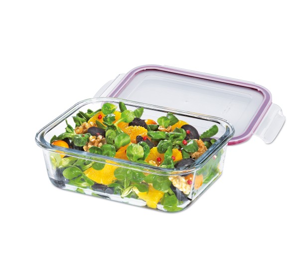 Lunchbox-/Vorratsdose 1,1 lt. Glas reckteckig 