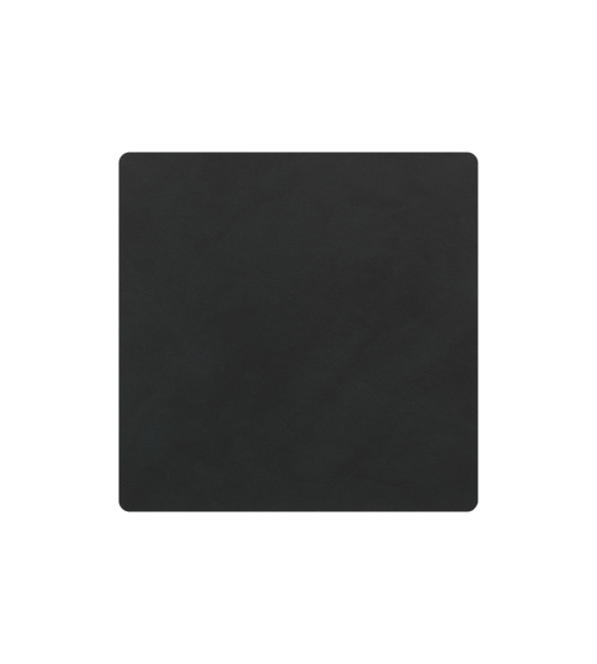 Glasuntersetzer 10x10 cm Leder schwarz Square 