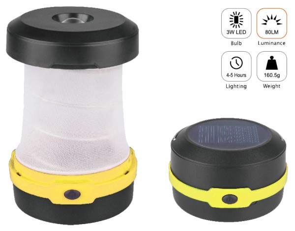 Campinglaterne POPUPSolar-LED gelb mit Powerbank 