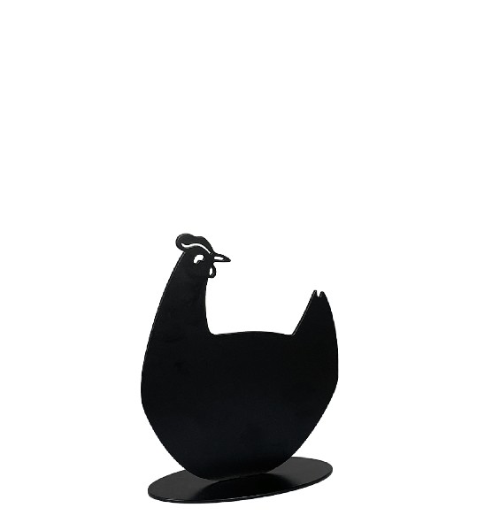 Huhn Vilmor sitzend schwarz 15 cm 