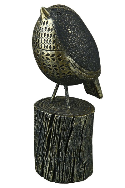 Vogel Woody 18 cm schwarz/gold 