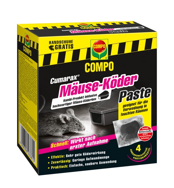 Cumarax Mäuse-Köder Paste 40 g + Köderbox